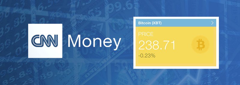 CNN Money Adds Bitcoin Ticker (XBT) 1