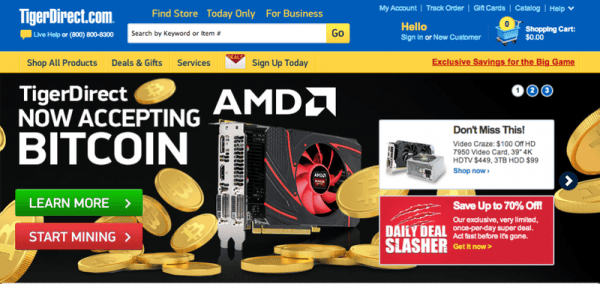 TigerDirect: First Major Internet Retailer to Accept Bitcoin Via BitPay 1